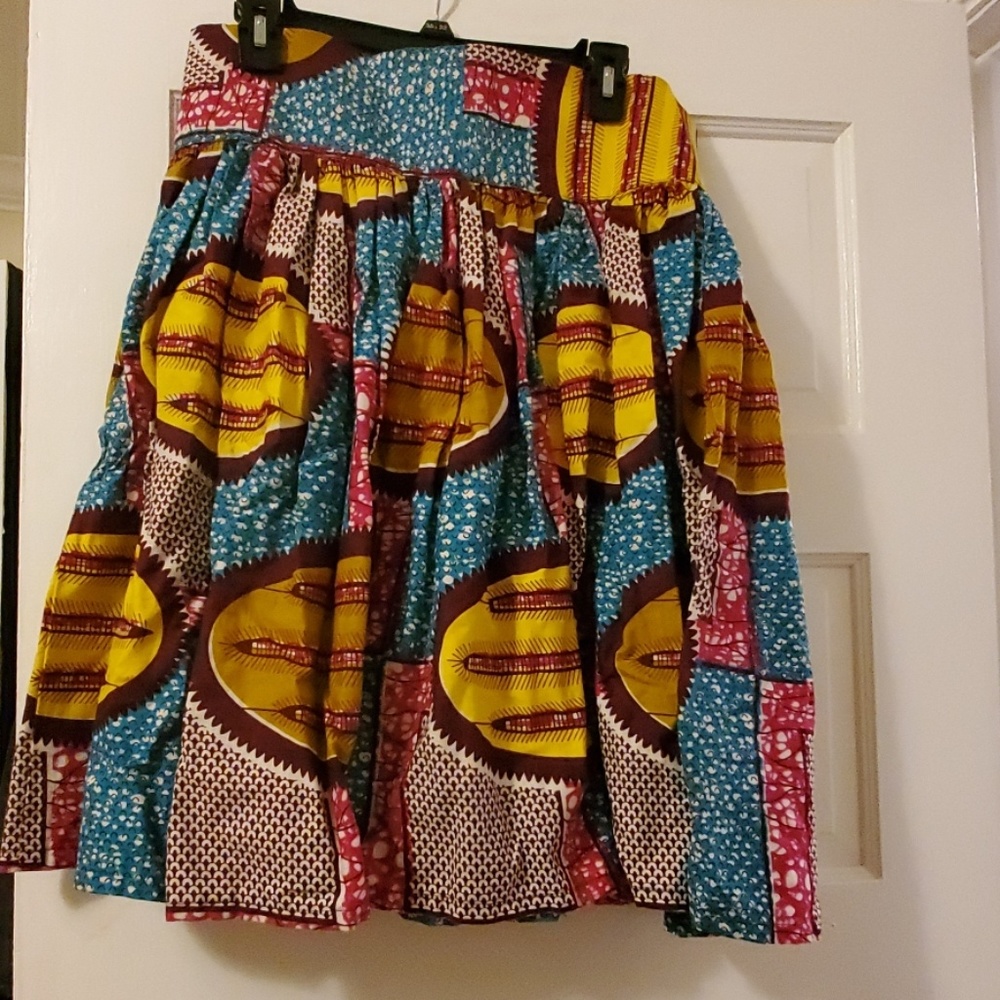 High waisted African Print Circle Skirt